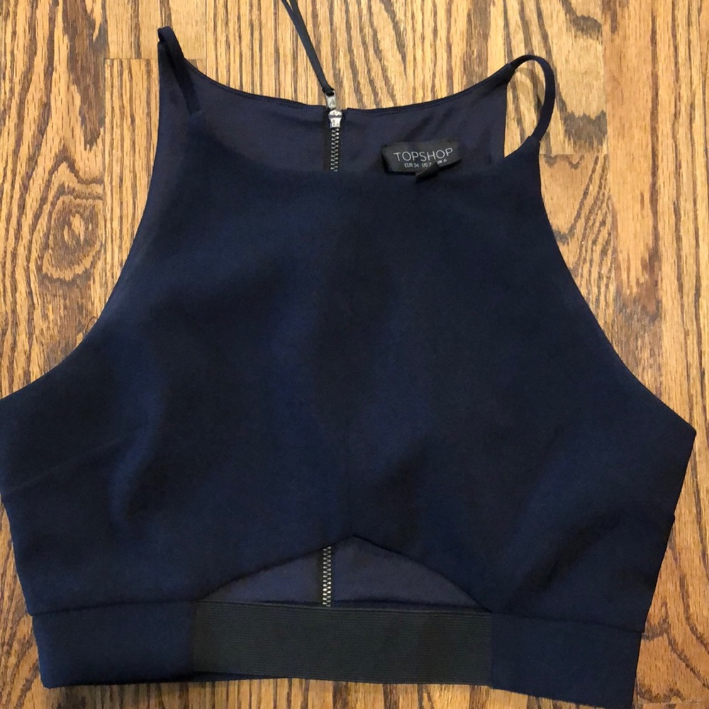 TOPSHOP Navy Crop Top size small